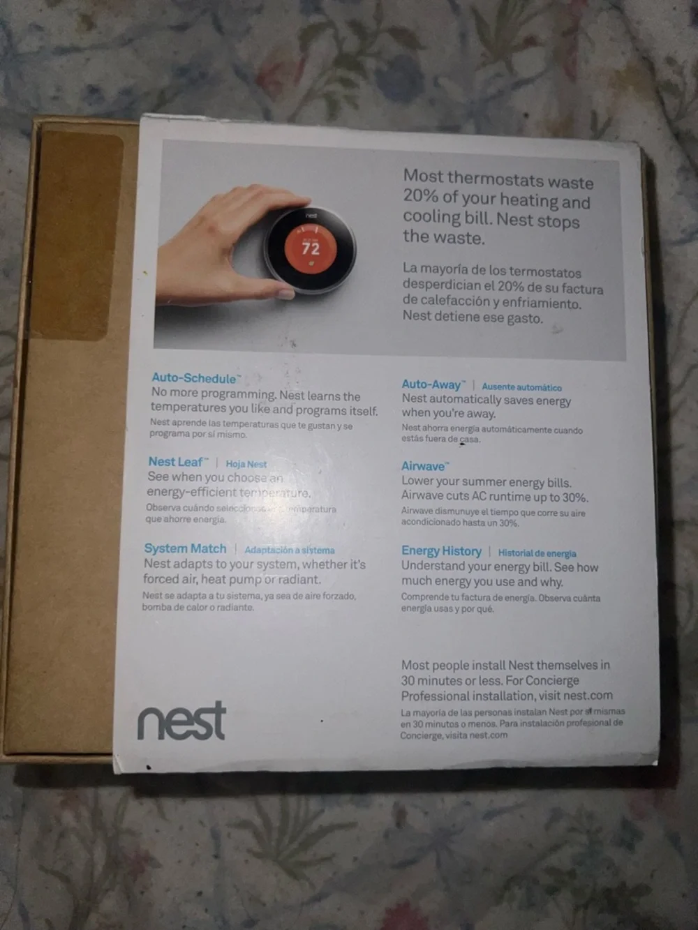Nest Thermostat Model 02A 2nd Gen Wifi Programmable Learning Black/Silver